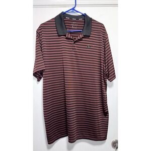 Nike Polo Men's XL Victory Burgundy & Black Striped Golf Activewear Sports Shirt